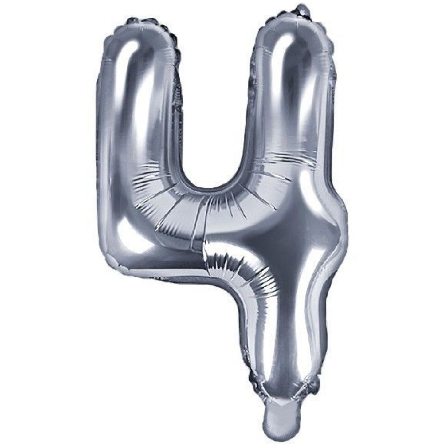 14"/ 35cm SILVER NUMBER '4' AIR FILL FOIL BALLOON