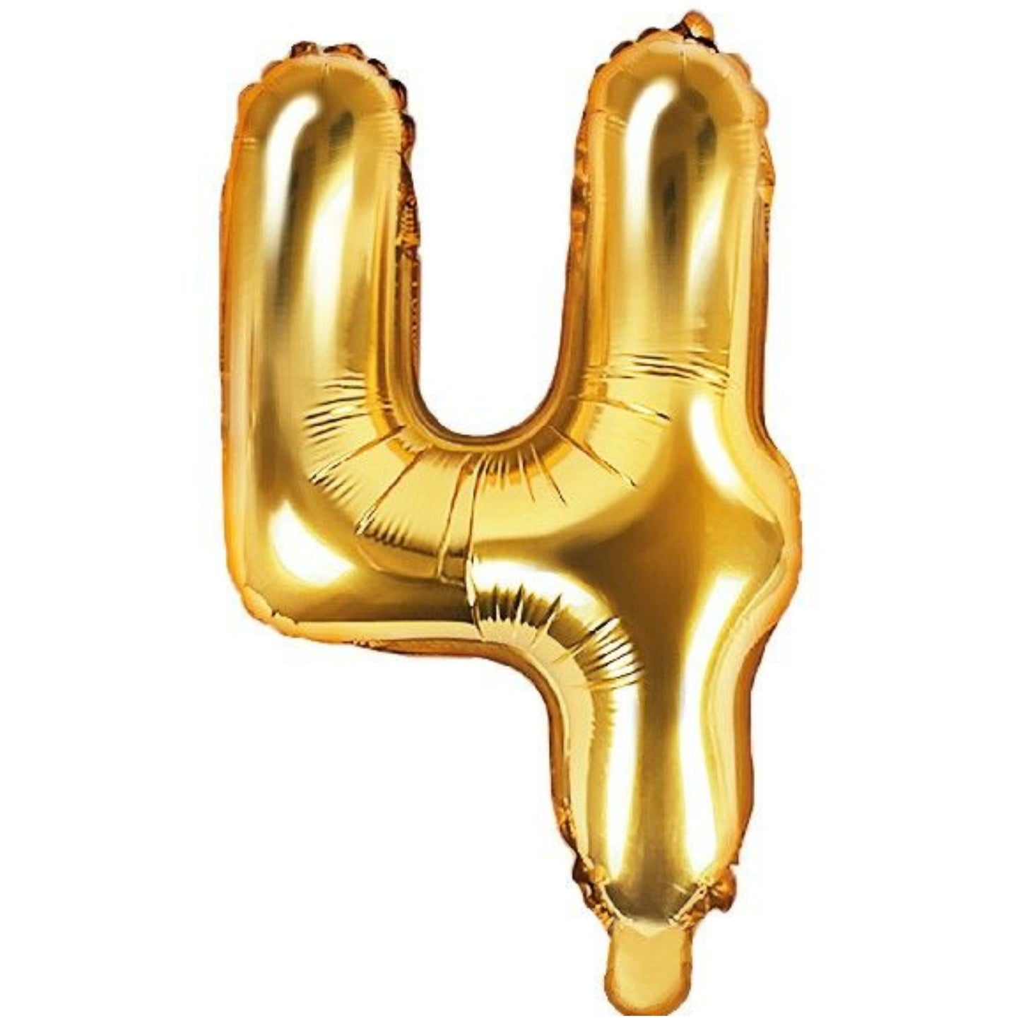 14"/ 35cm GOLD NUMBER '4' AIR FILL FOIL BALLOON