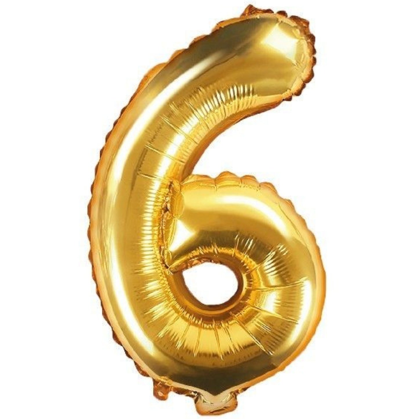 14"/ 35cm GOLD NUMBER '6' AIR FILL FOIL BALLOON