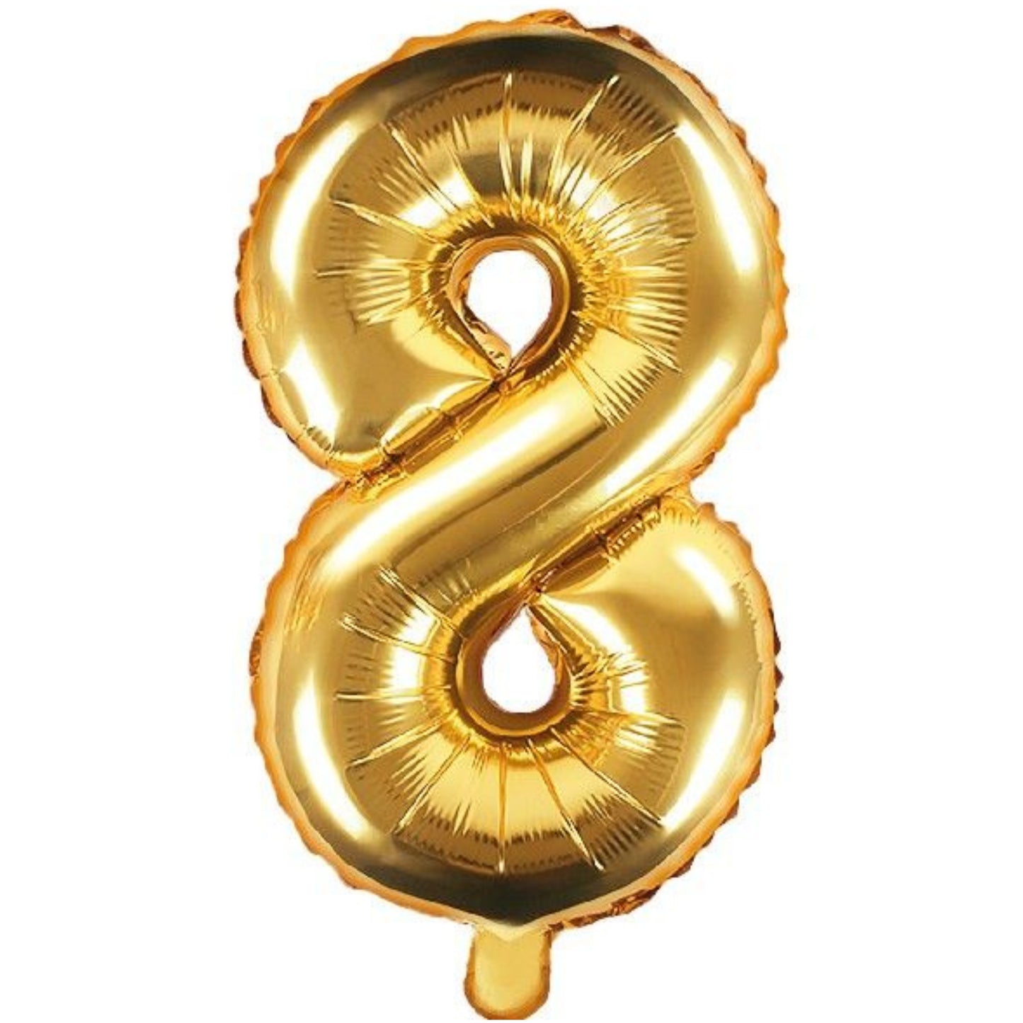14"/ 35cm GOLD NUMBER '8' AIR FILL FOIL BALLOON