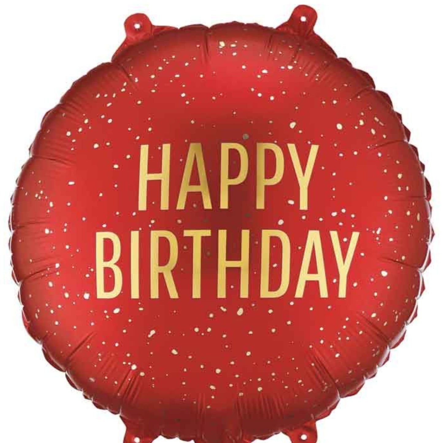 18"/ 46cm DARK RED HAPPY BIRTHDAY ROUND FOIL BALLOON