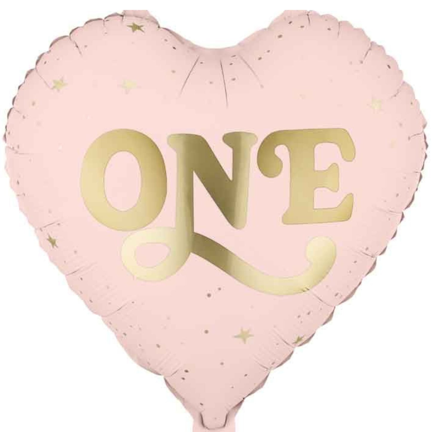18"/ 46cm "ONE" LIGHT PINK HEART FOIL BALLOON