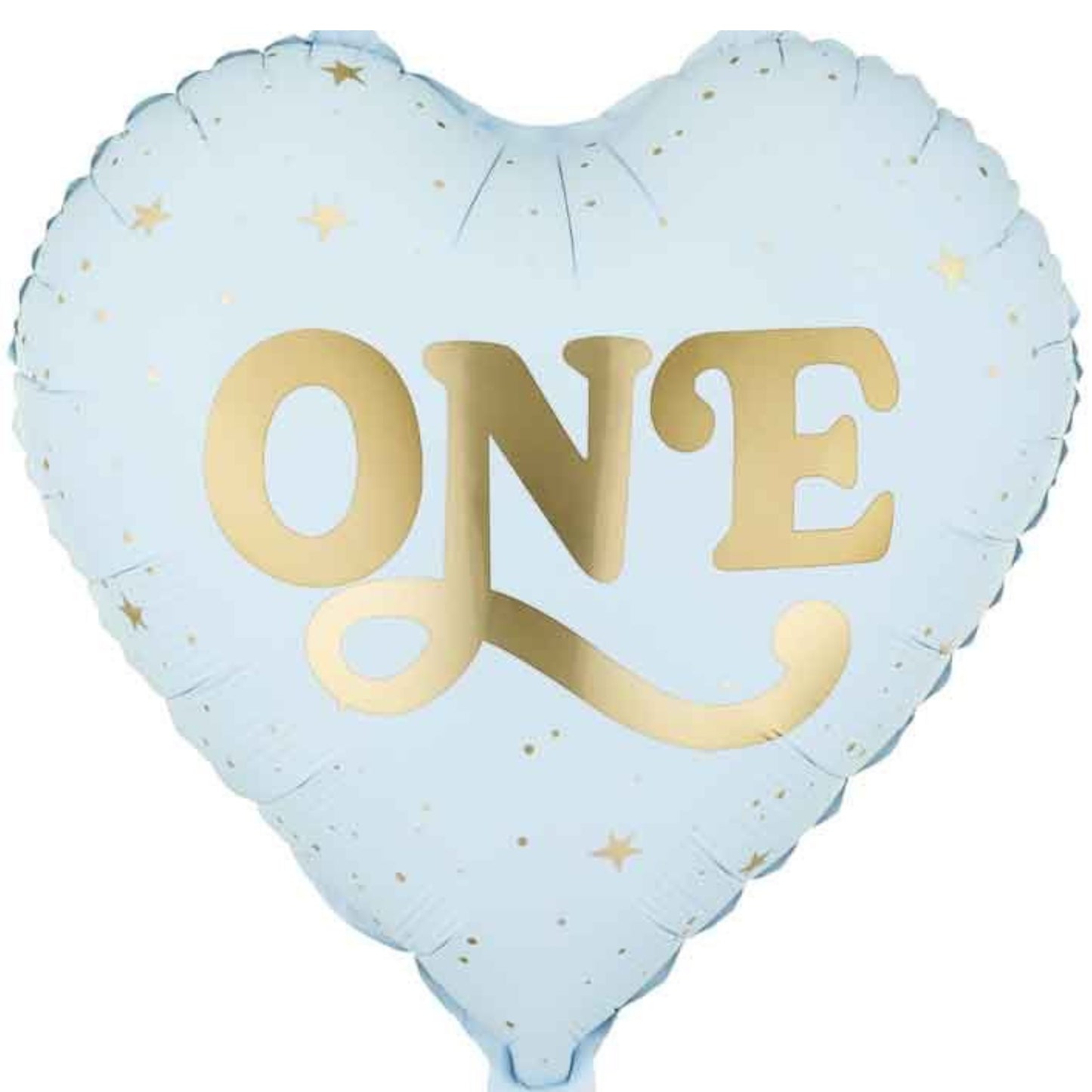 18"/ 46cm "ONE" LIGHT BLUE HEART FOIL BALLOON