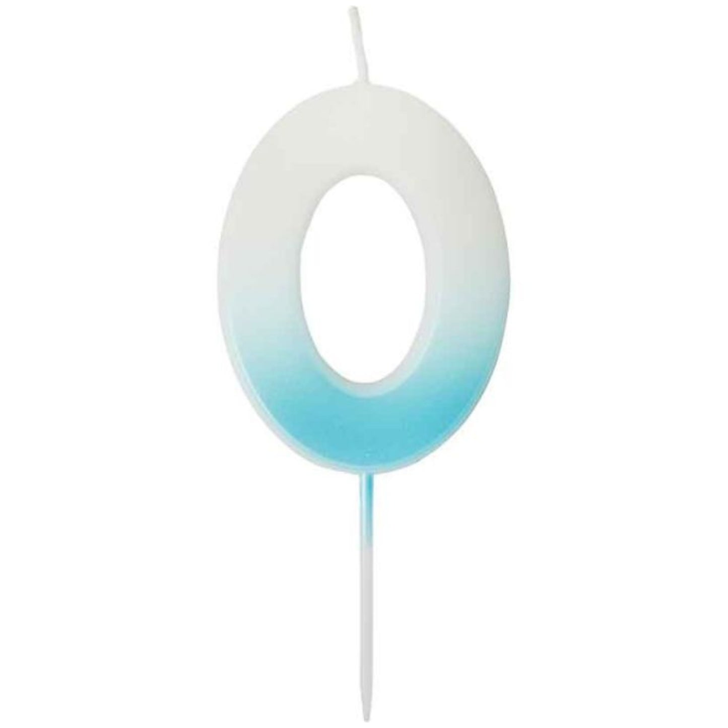 2.4"/ 6.2cm BLUE OMBRE NUMBER '0' CANDLE