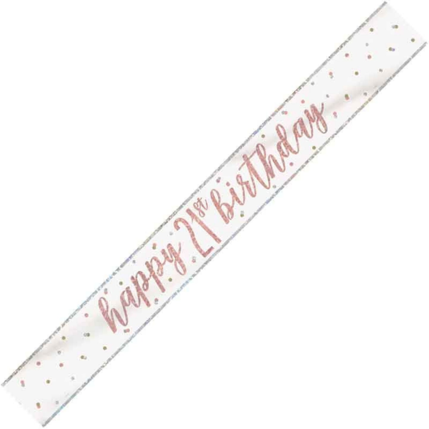 9ft / 2.7m GLITZ ROSE GOLD 21ST BIRTHDAY BANNER