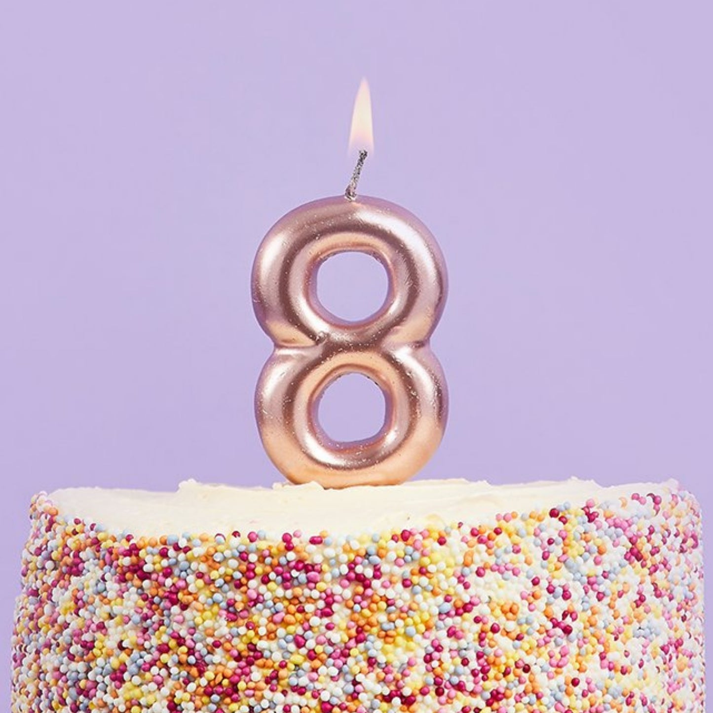 3"/ 8cm ROSE GOLD NUMBER '8' CANDLE