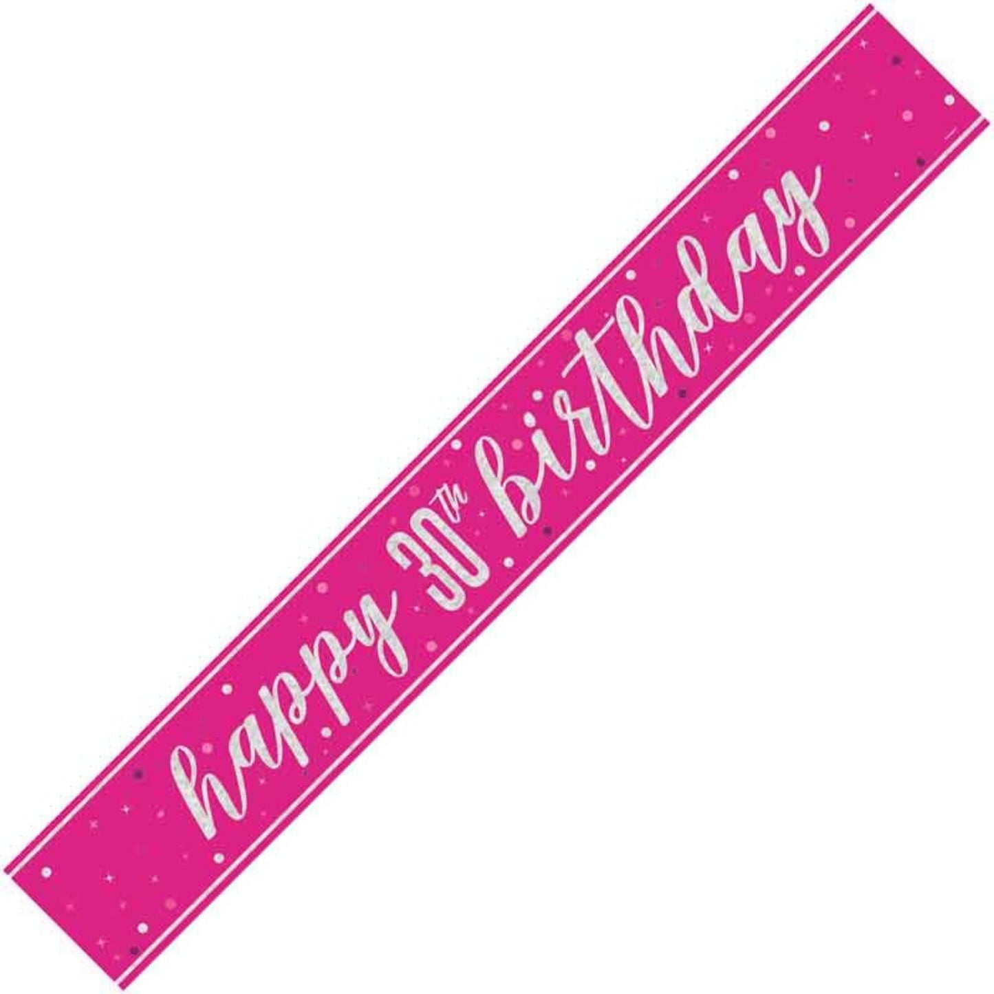 9ft / 2.7m GLITZ PINK 30TH BIRTHDAY BANNER