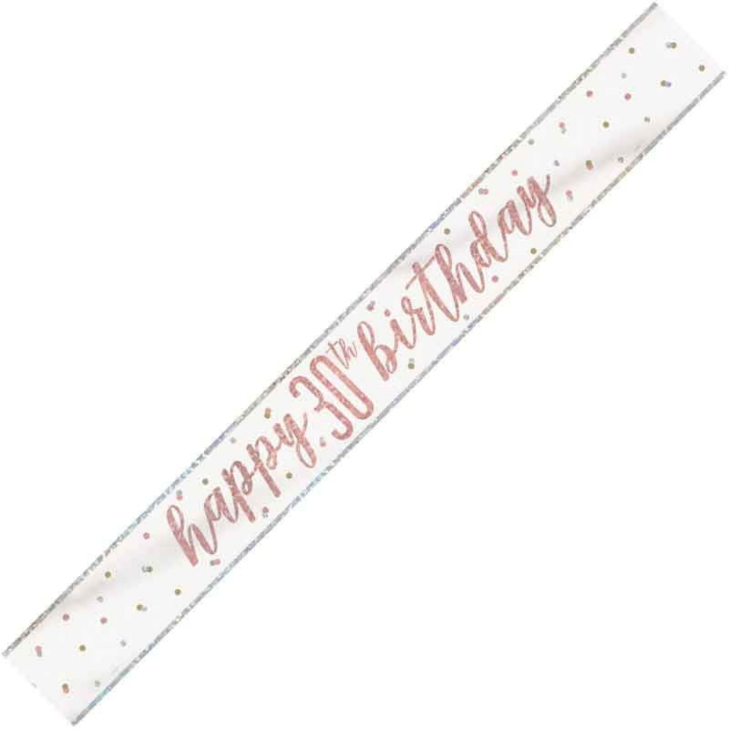 9ft / 2.7m GLITZ ROSE GOLD 30TH BIRTHDAY BANNER