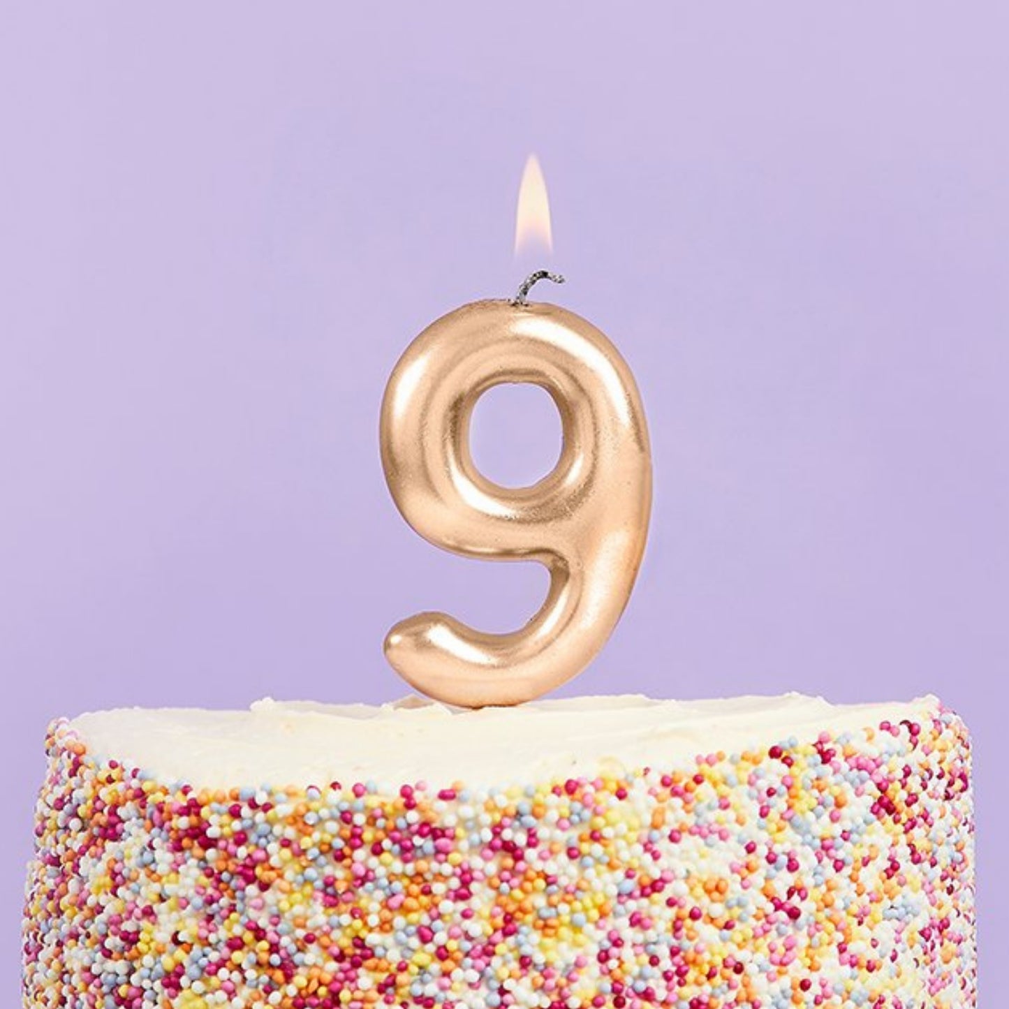3"/ 8cm GOLD NUMBER '9' CANDLE