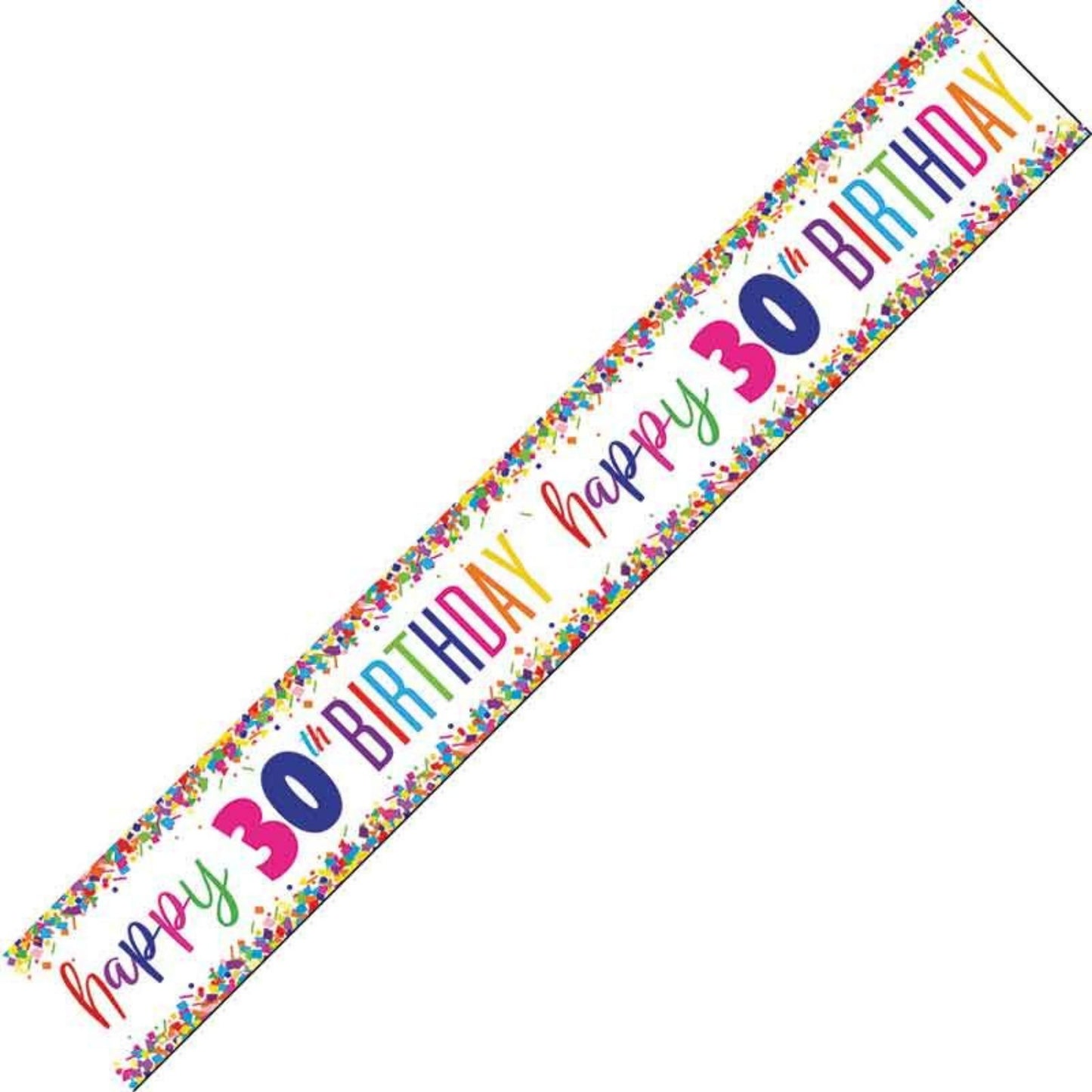 9ft / 2.7m CONFETTI 30TH BIRTHDAY FOIL BANNER