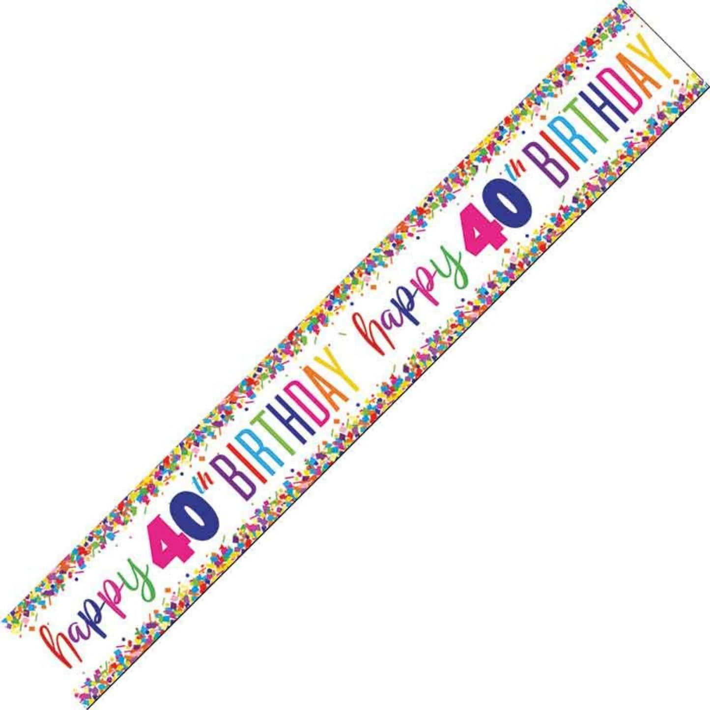 9ft / 2.7m CONFETTI 40TH BIRTHDAY FOIL BANNER