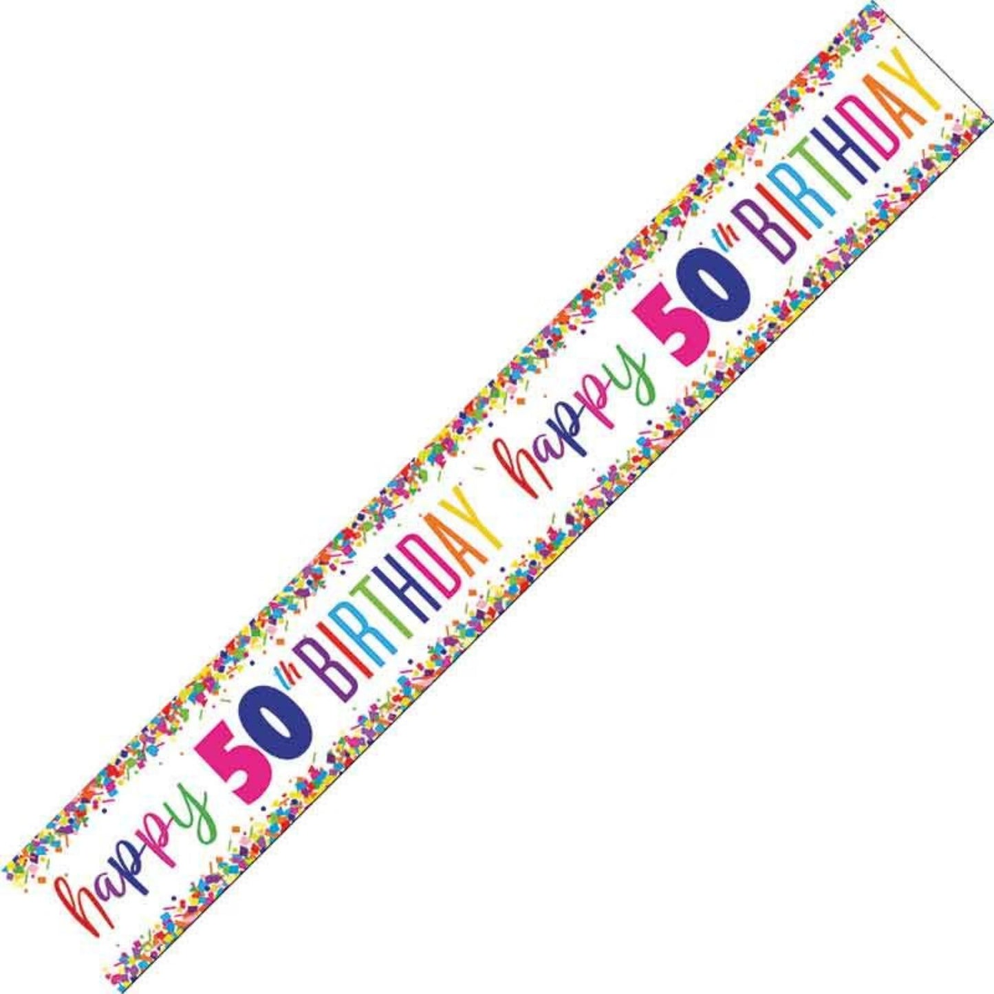 9ft / 2.7m CONFETTI 50TH BIRTHDAY FOIL BANNER