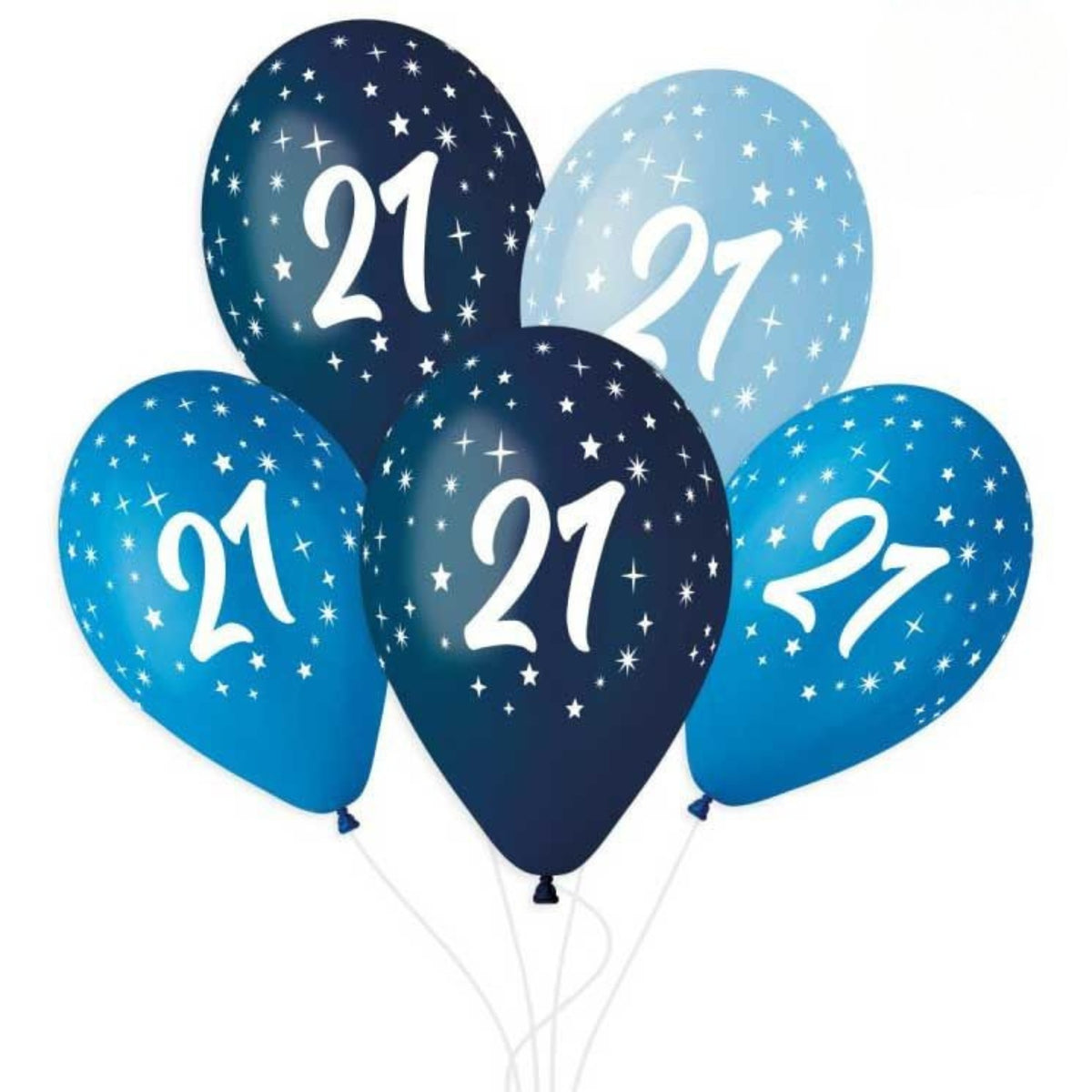 12"/ 30cm AGE 21 MALE BIRTHDAY LATEX BALLOONS (6 PACK)