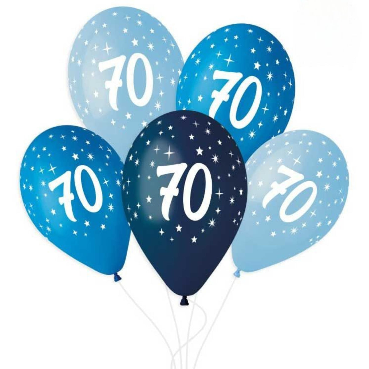 12"/ 30cm AGE 70 MALE BIRTHDAY LATEX BALLOONS (6 PACK)