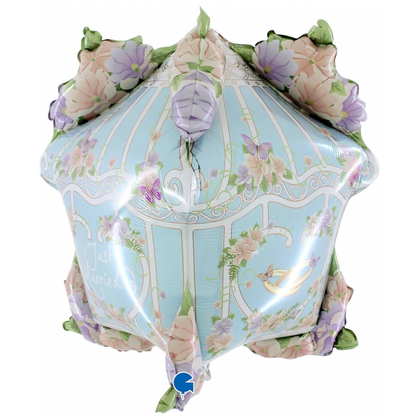 34"/ 86cm JUST MARRIED VINTAGE HOUSE OF LOVE SUPERSHAPE FOIL BALLOON