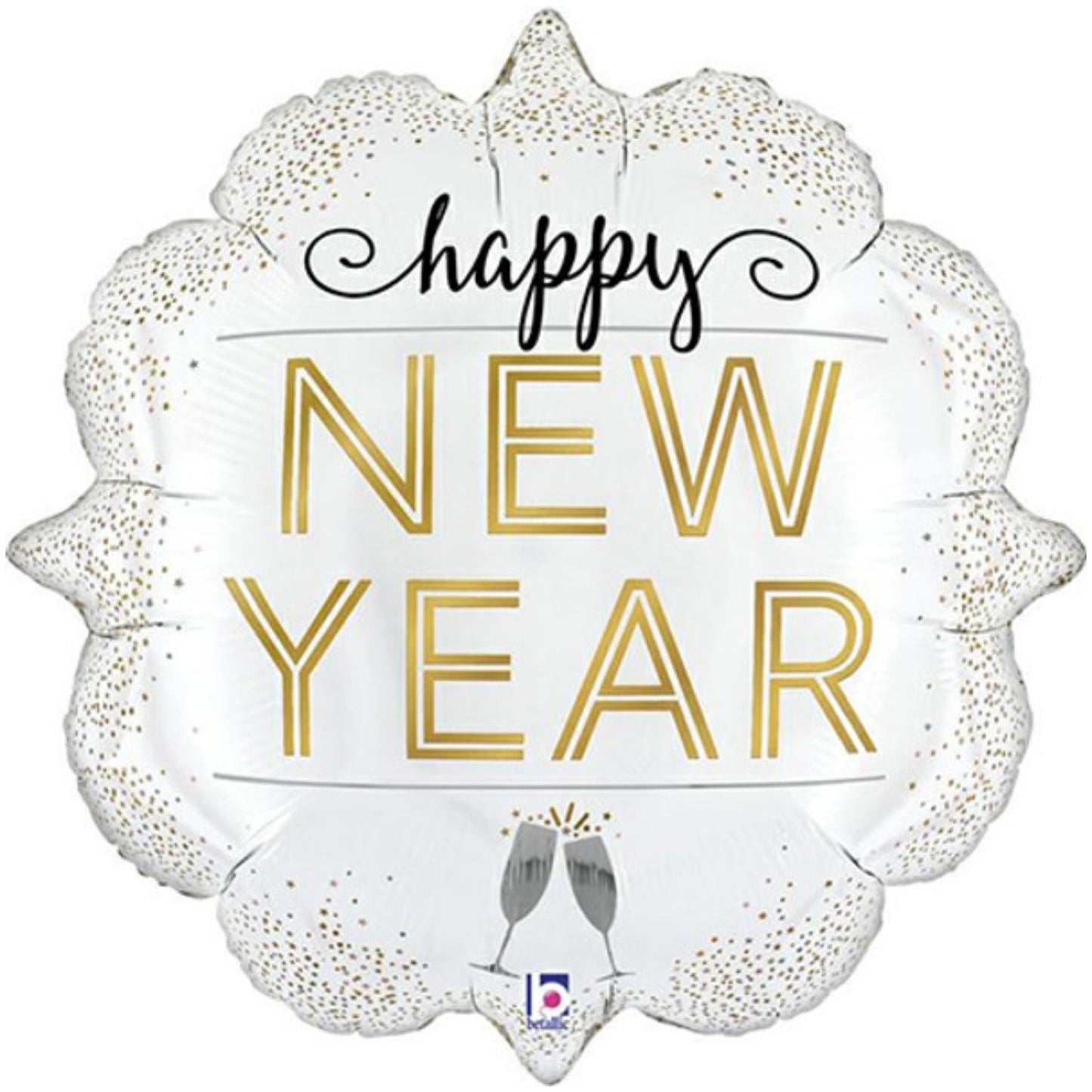 24"/ 61cm NEW YEAR METALLIC SUPERSHAPE FOIL BALLOON