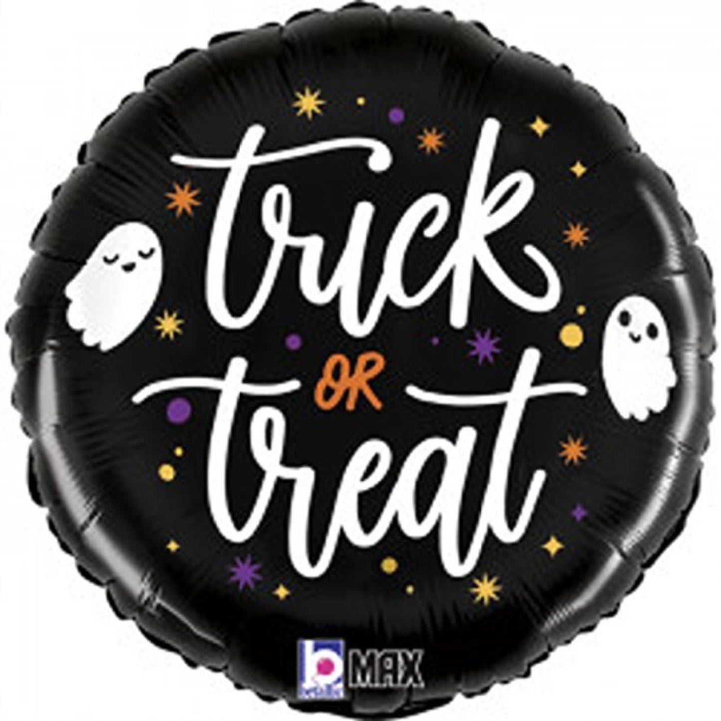 18"/ 46cm TRICK OR TREAT GHOST ROUND FOIL BALLOON