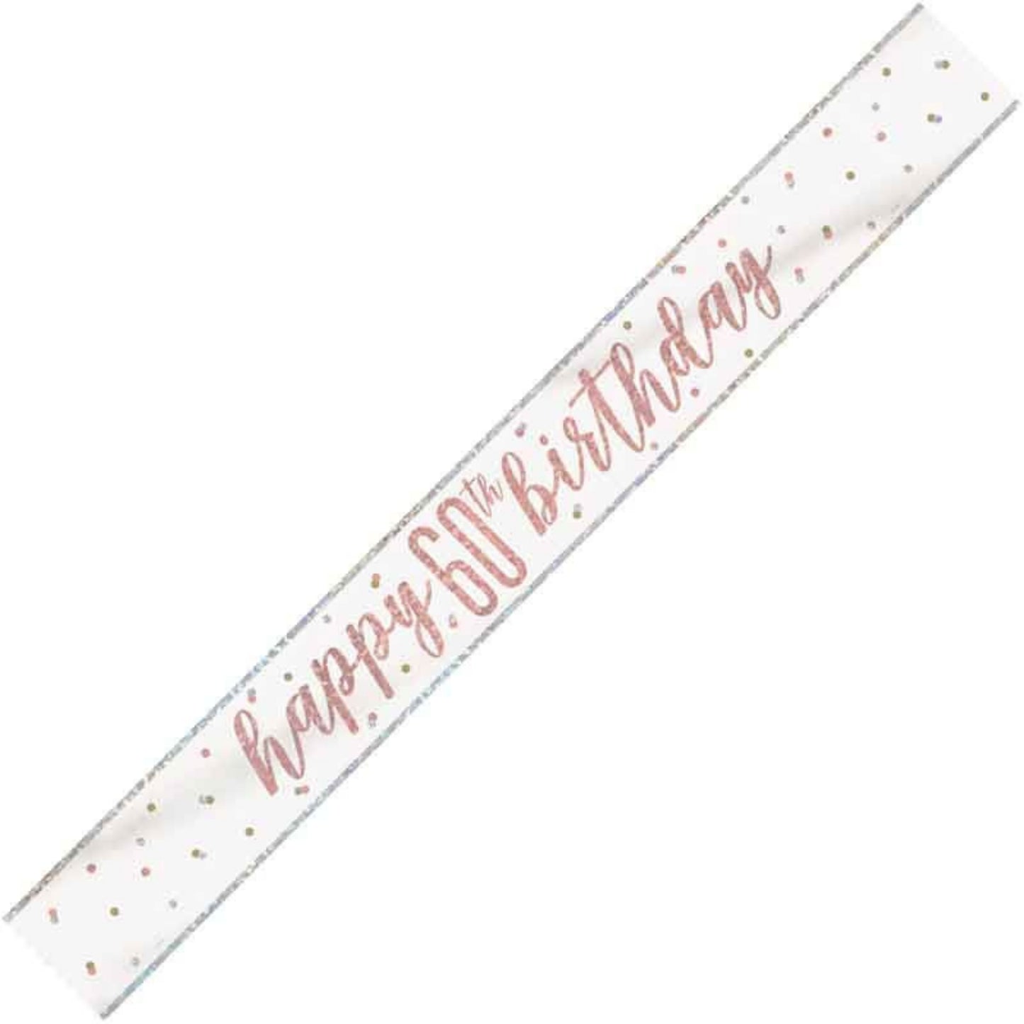 9ft / 2.7m GLITZ ROSE GOLD 60TH BIRTHDAY BANNER