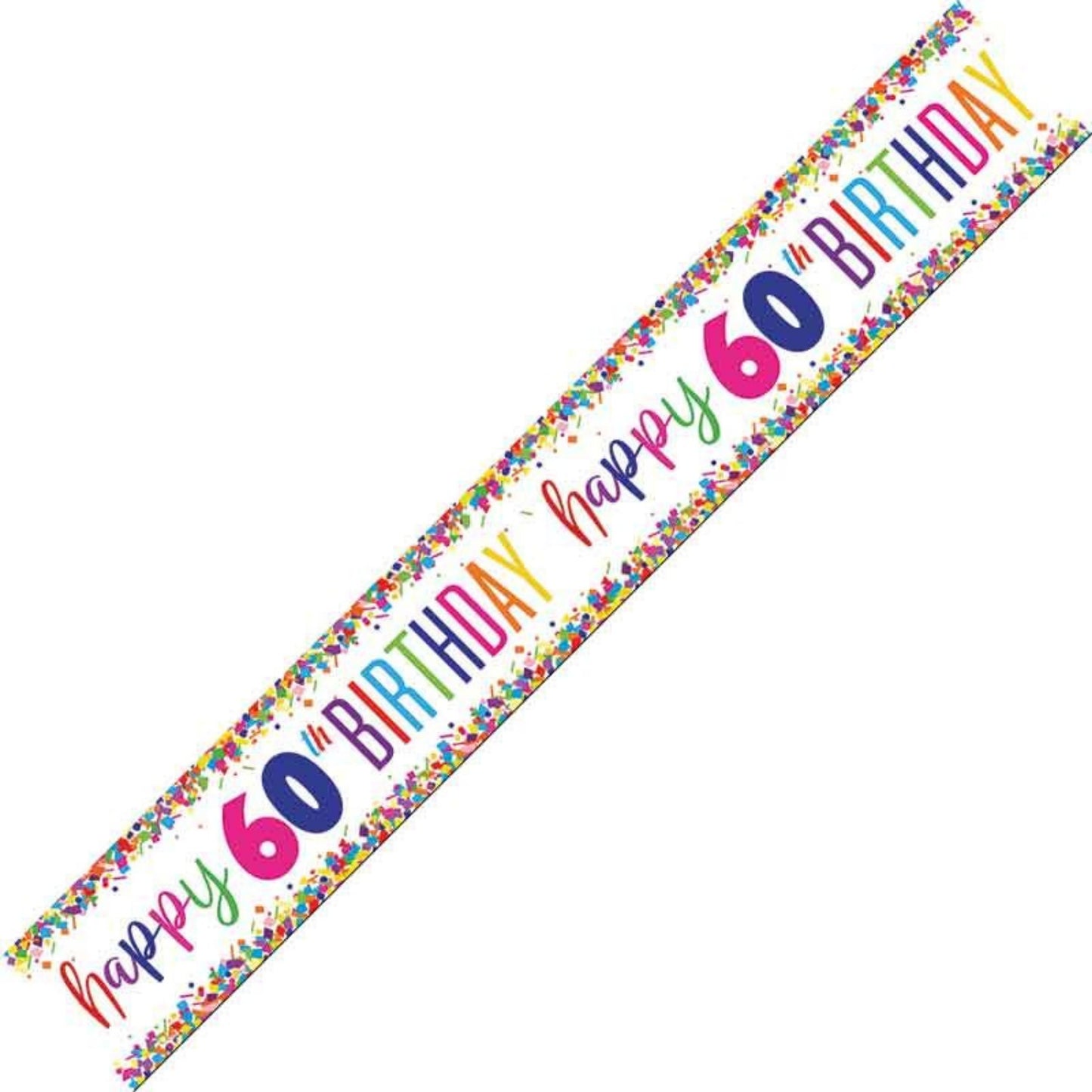 9ft / 2.7m CONFETTI 60TH BIRTHDAY FOIL BANNER