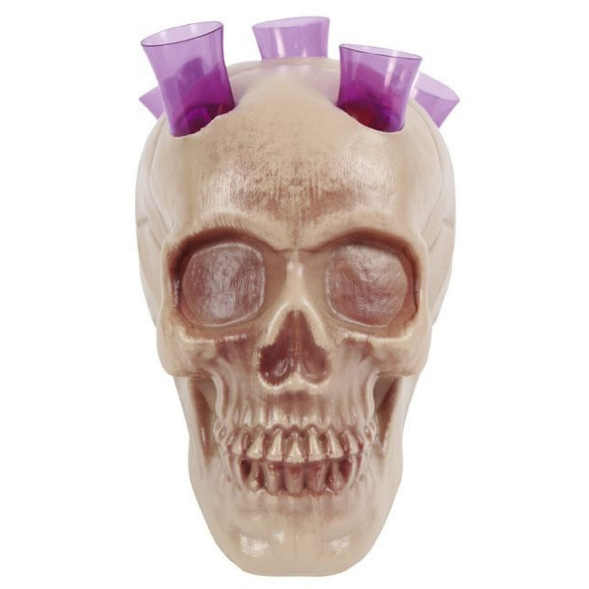 HALLOWEEN PLASTIC SKULL SHOT GLASS HOLDER