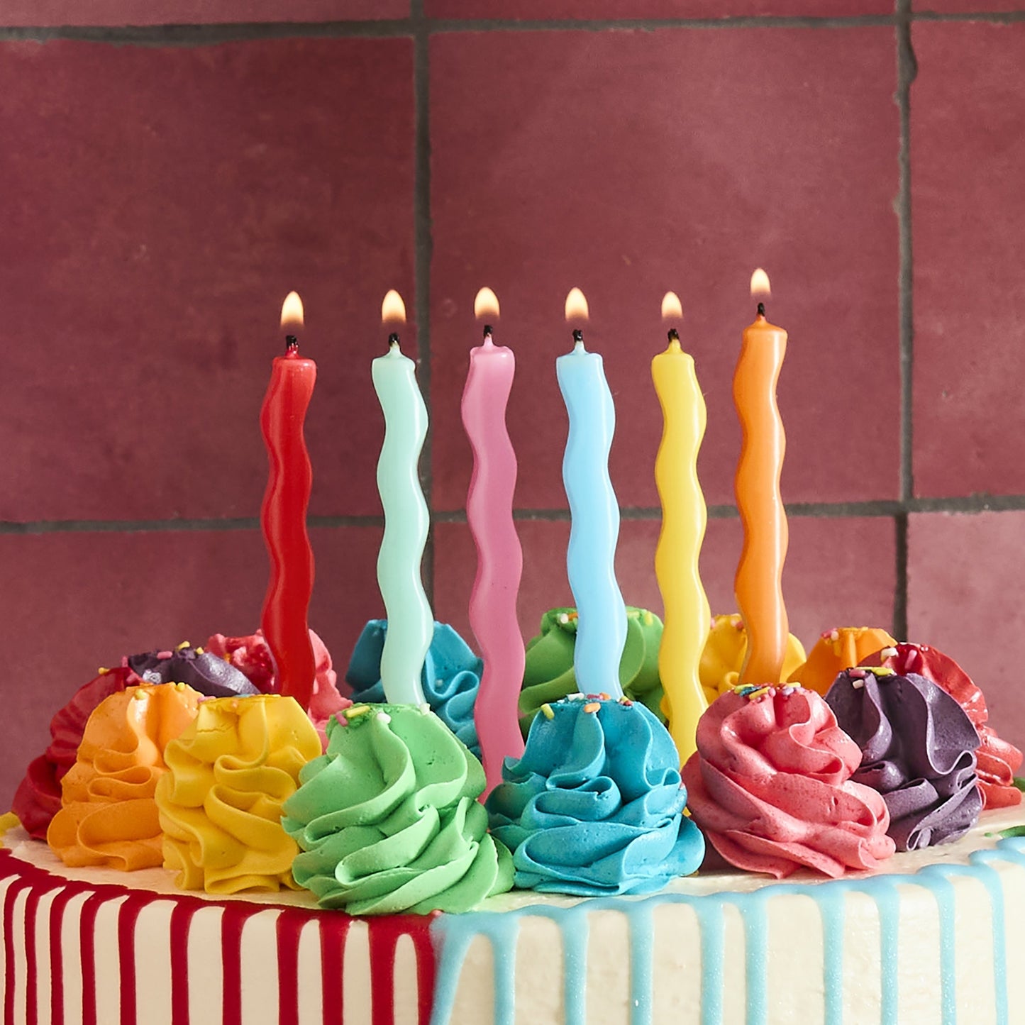 4.5"/ 11cm PREMIUM BRIGHT WAVY WAX CANDLES (12 PACK)