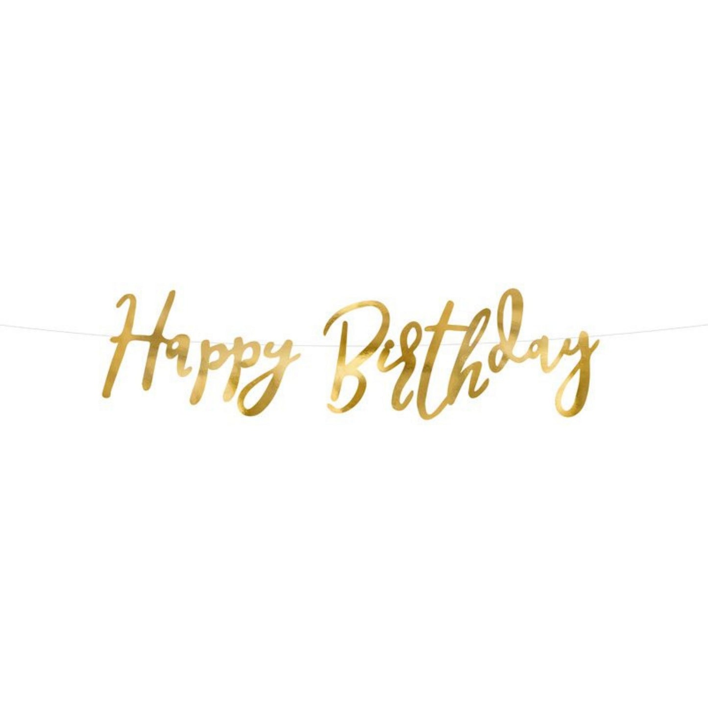 2ft / 62cm GOLD HAPPY BIRTHDAY DIE CUT BANNER