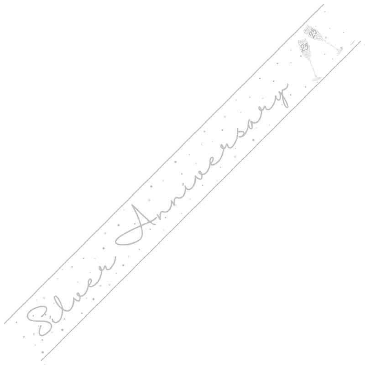 9ft / 2.7m HAPPY 25TH ANNIVERSARY FOIL BANNER