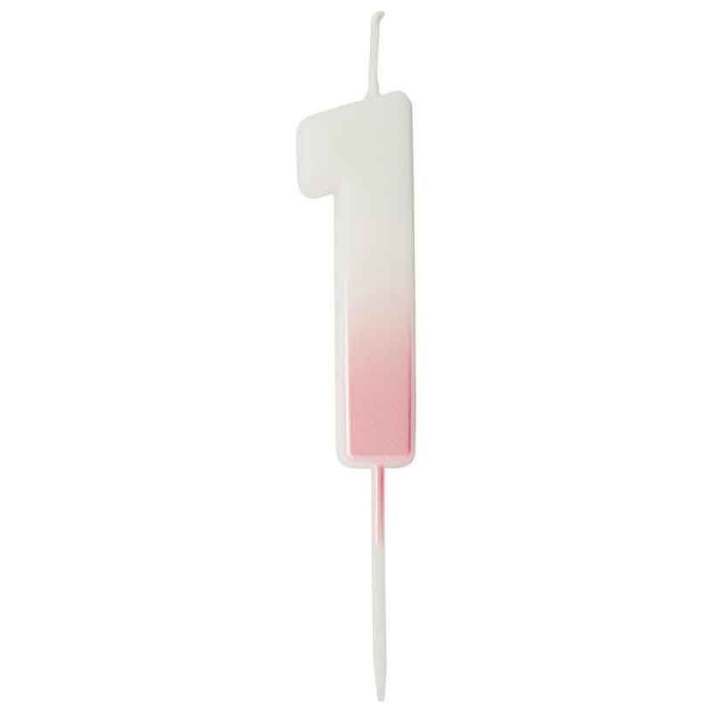2.4"/ 6.2cm PINK OMBRE NUMBER '1' CANDLE