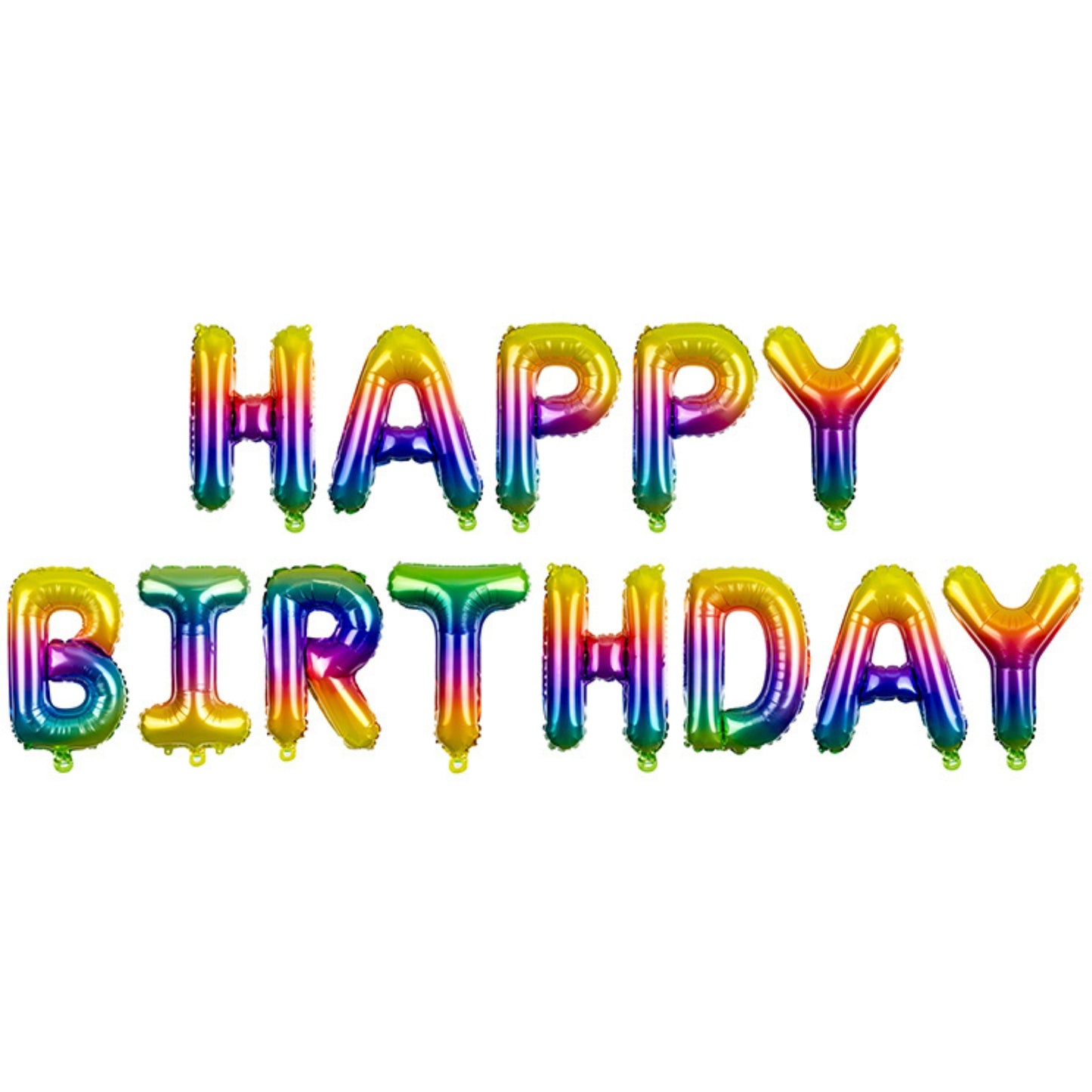 RAINBOW 'HAPPY BIRTHDAY' AIR FILL FOIL LETTER BALLOON KIT (134 x 14"/ 340 x 35cm)