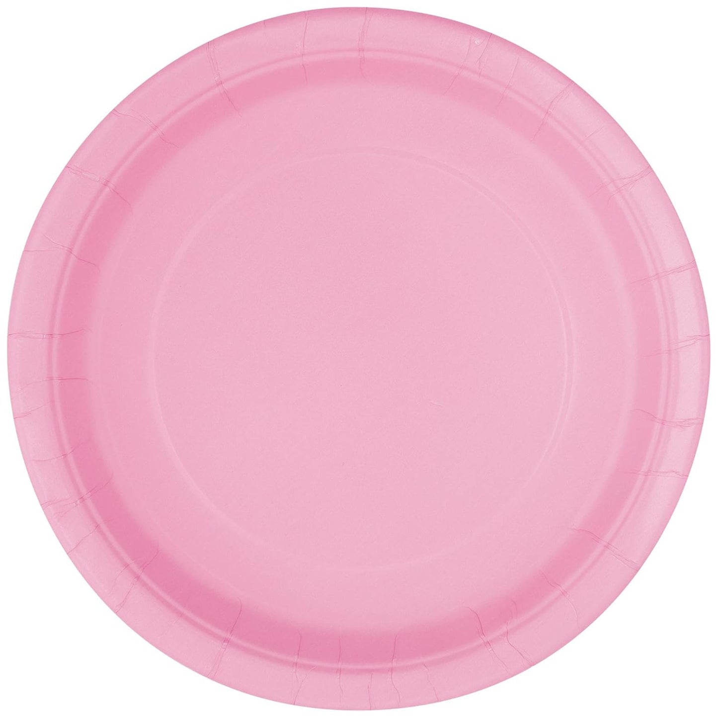 LOVELY LIGHT PINK ROUND PAPER PLATES (23cm - 16 PACK)