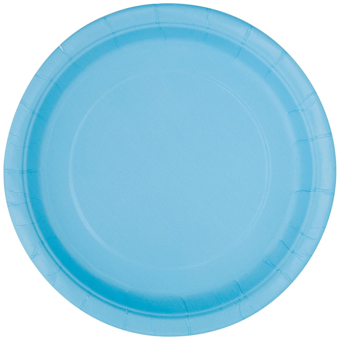 PALE POWDER BLUE ROUND PAPER PLATES (23cm - 16 PACK)
