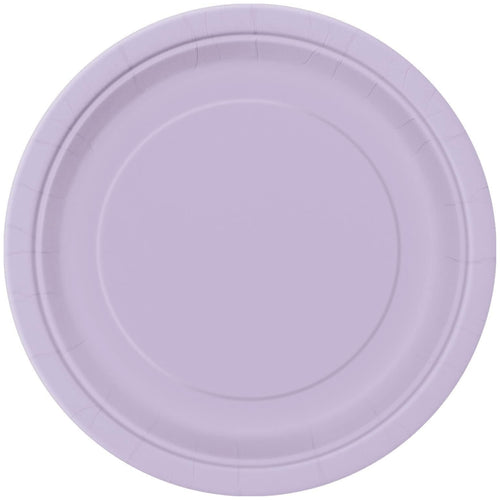 LUSH LAVENDER ROUND PAPER PLATES (23cm - 16 PACK)