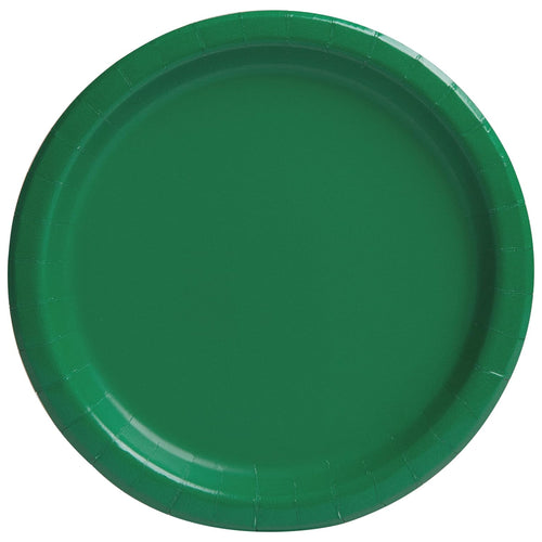 EMERALD GREEN ROUND PAPER PLATES (23cm - 16 PACK)