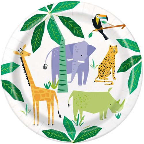 ANIMAL SAFARI PAPER PLATES (9" - 8 PACK)