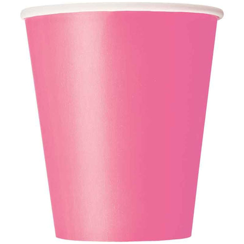 HOT PINK PAPER CUPS (266ml - 14 PACK)