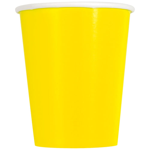 NEON YELLOW PAPER CUPS (266ml - 14 PACK)