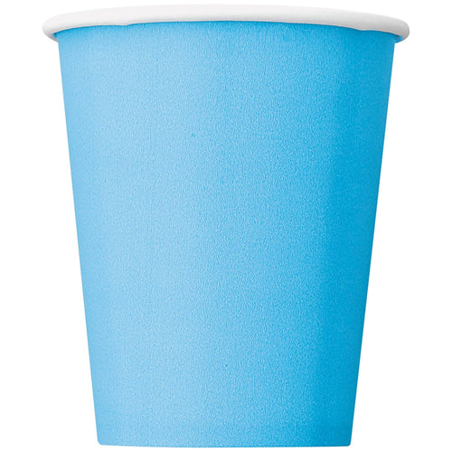 PALE POWDER BLUE PAPER CUPS (266ml - 14 PACK)