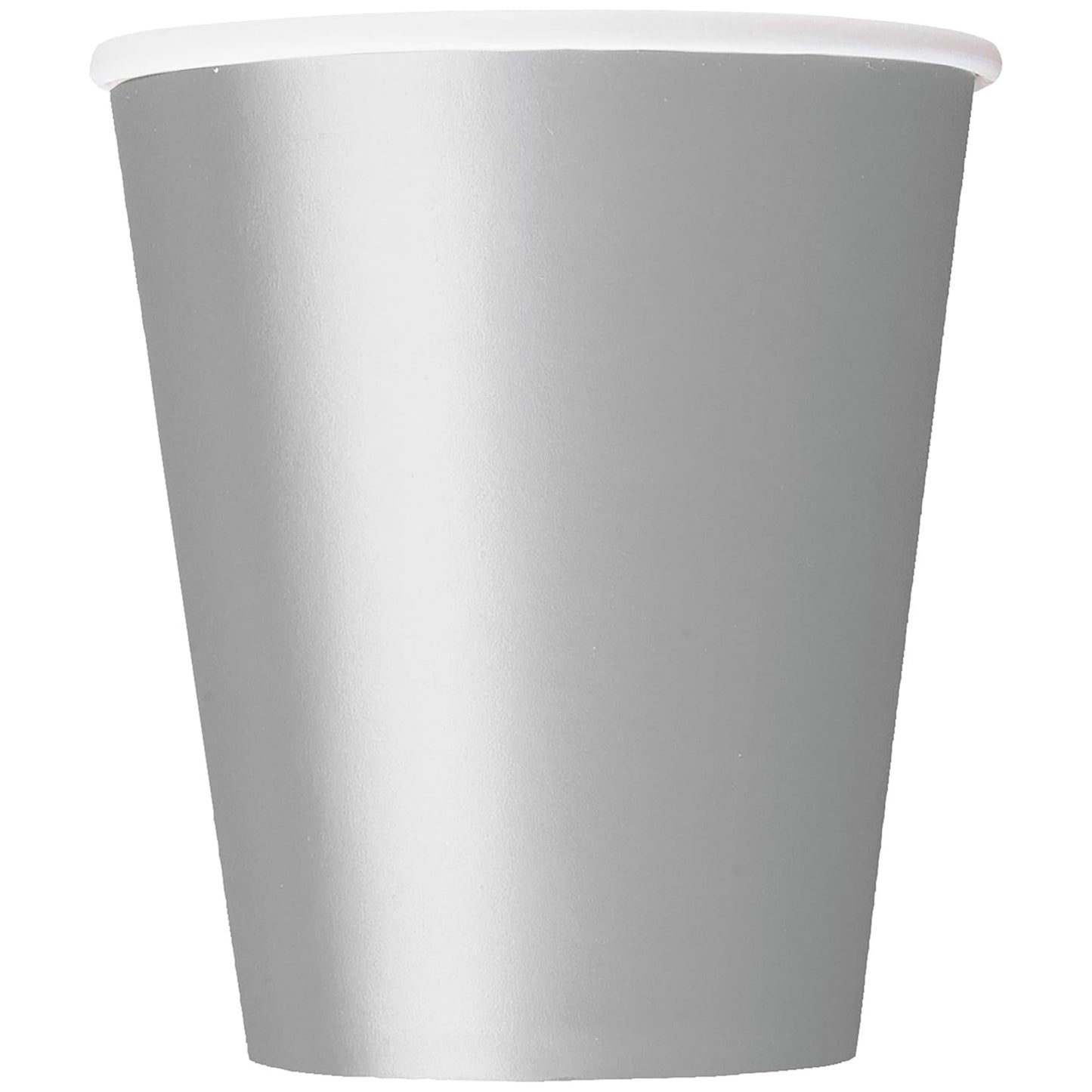 SHINY SILVER PAPER CUPS (266ml - 14 PACK)