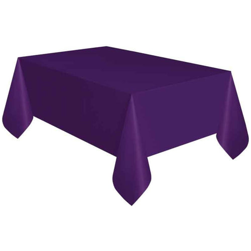 DEEP PURPLE PLASTIC TABLE COVER (1.37m x 2.74m)