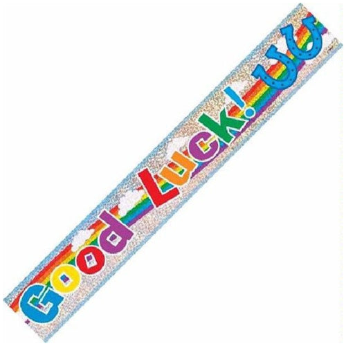 12ft / 3.7m GOOD LUCK HOLOGRAPHIC FOIL BANNER