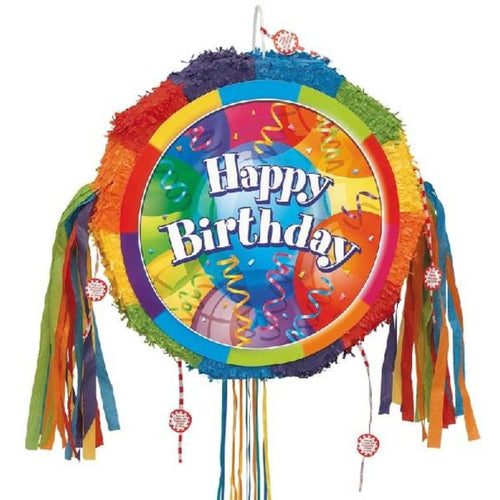BRILLIANT BIRTHDAY EXPANDABLE PULL PINATA (47cm)