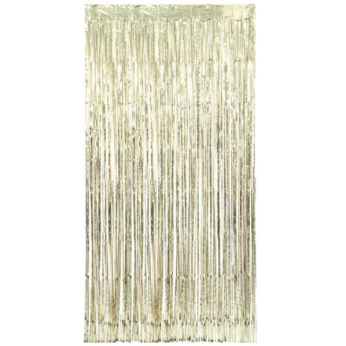 1m x 2m GOLD FOIL TINSEL DOOR CURTAIN