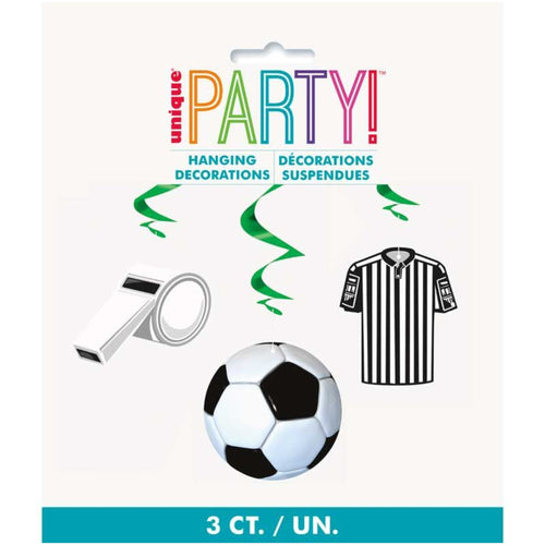 3D FOOTBALL HANGING SWIRLS (3 PACK)