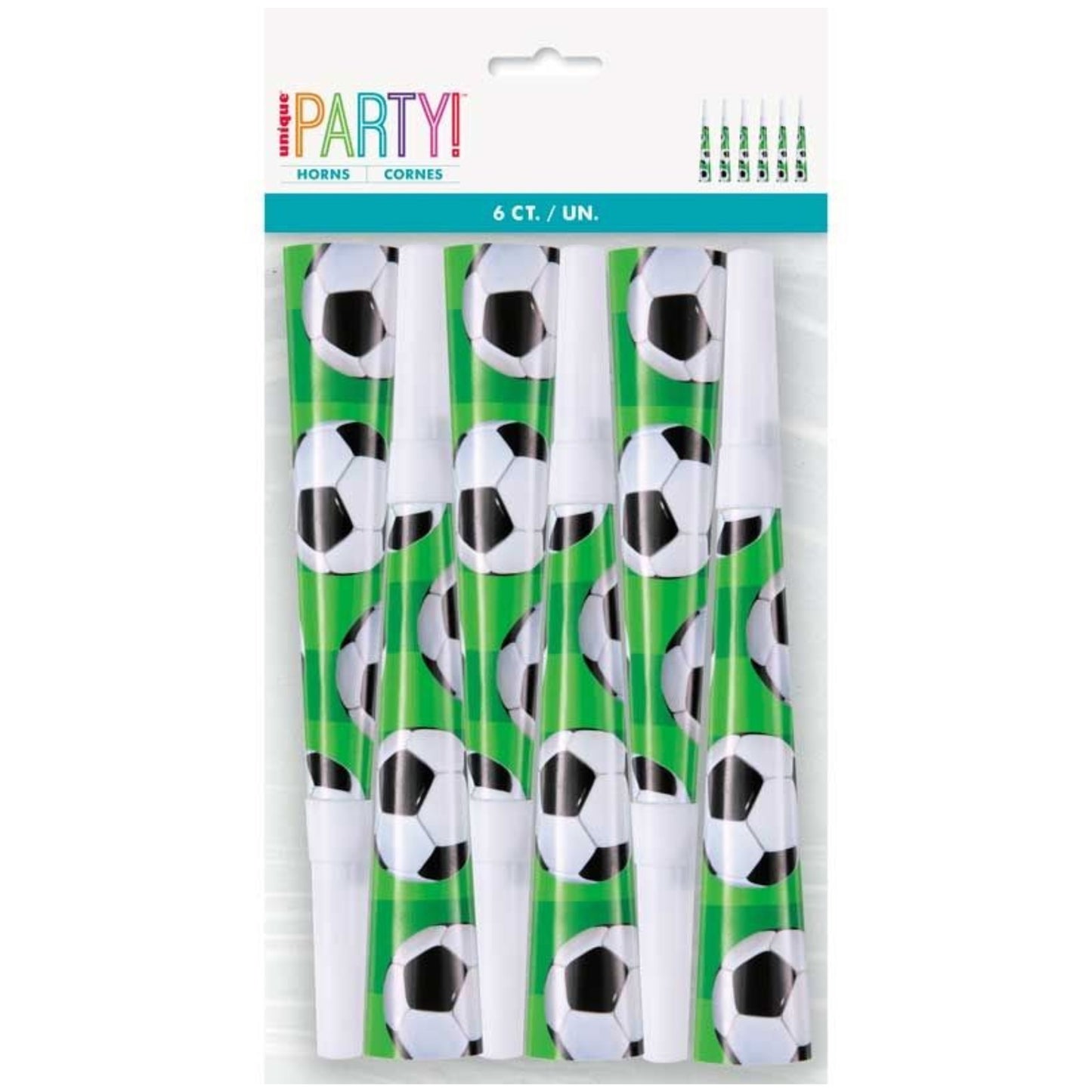 3D FOOTBALL HORNS (6 PACK)