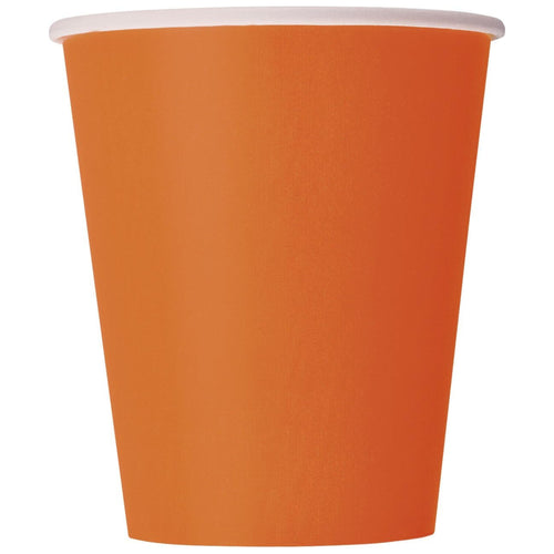 PUMPKIN ORANGE PAPER CUPS (266ml - 14 PACK)