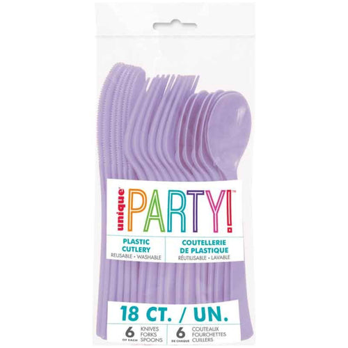 LUSH LAVENDER PLASTIC CUTLERY (18 PACK)