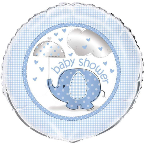 18"/ 46cm BLUE BABY SHOWER ROUND FOIL BALLOON
