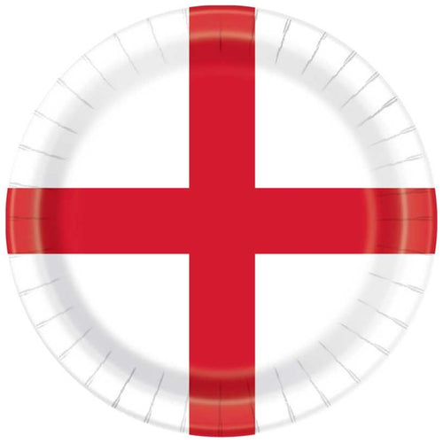 ENGLAND FLAG PAPER PLATES (23 cm - 8 PACK)