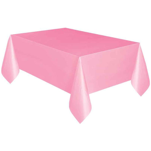 LOVELY LIGHT PINK PLASTIC TABLE COVER (1.37m x 2.74m)