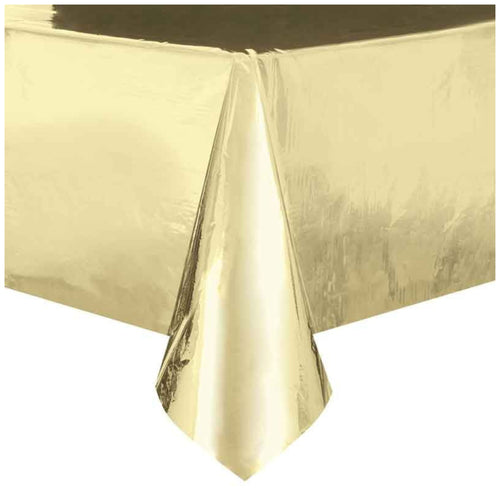 SHINY GOLD FOIL TABLE COVER (1.37m x 2.13m)